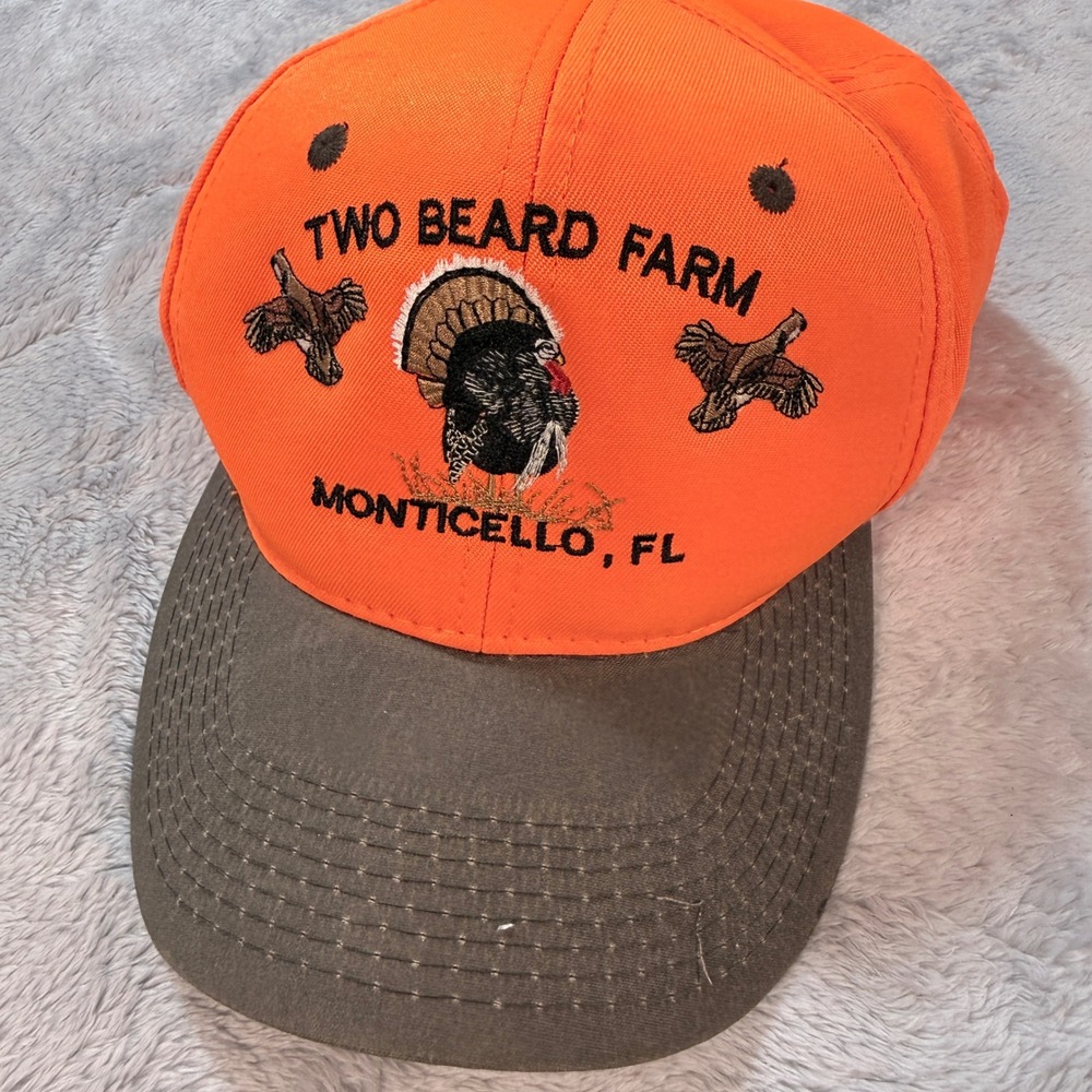 Two Beard Farm Orange Turkey Camo Brim Snapback Hat Monticello FL One Size